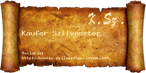 Kaufer Szilveszter névjegykártya